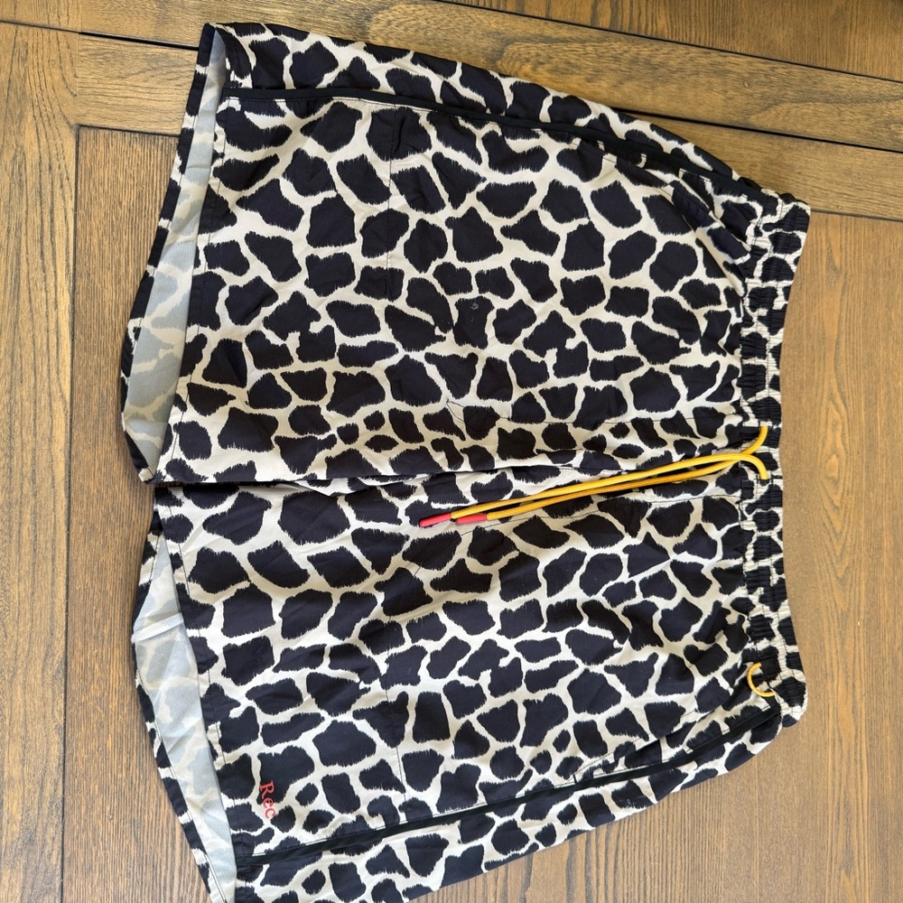 Outdoor Voices Black and White Animal Print Shorts